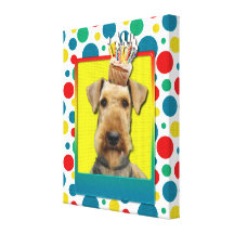 Verjaardag Cupcake - Airedale Stretched Canvas Prints