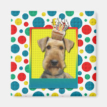 Verjaardag Cupcake - Airedale Koelkast Magneten