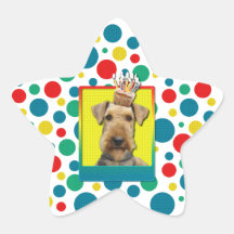 Verjaardag Cupcake - Airedale Sticker
