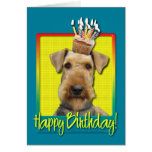 Verjaardag Cupcake Airedale Wenskaart