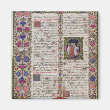 Verlichte pagina van het Boek van Psalmen Koelkast Magneetjes
