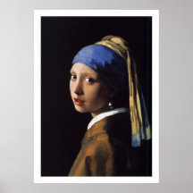 Vermeer - Girl with a Pearl Earring - Vintage Art Poster