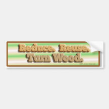 Verminder, gebruik, draai de Houten Sticker van de Bumpersticker