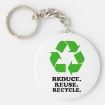 Verminder, gebruik opnieuw, Recyclen - het Groene  Sleutelhanger