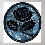 Verontrust nam de Kamee van het Silhouet - Blauw t Afdruk
