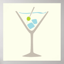 Verre de Martini Affiche