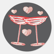 verre en coeur adhésif