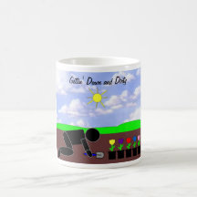 Vers le bas et sale tasses