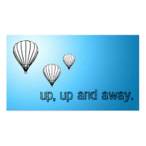 vers le haut de, vers le haut de et loin. ballons cartes de visite