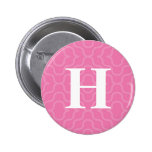 Versierd Eigentijds Monogram - Brief H Speld Button