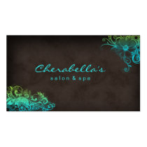Vert bleu Brown de carte de visite floral de salon cartes de visite