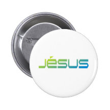 Vert/bleu de Jésus en dégradé de couleur Badge Avec Épingle