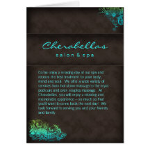 Vert bleu de turquoise de brochure de spa de salon cartes de vœux