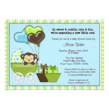 VERT BLEU d'invitation de baby shower de chariot d