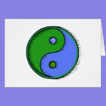 Vert bleu Yin ébouriffé par le vent Yang cartes