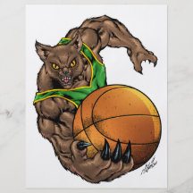 Vert de basket-ball de chats sauvages de chats sau prospectus personnalisés
