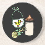 vert de bavoir de hochet de bouteille dessous de verre