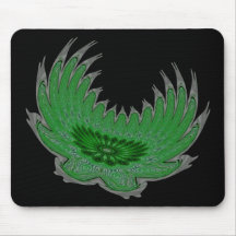 Vert de floraison d'ailes tapis de souris