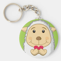 Vert de Keychain de moutons de Valentine Porte-clefs
