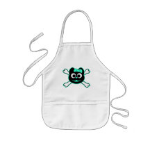 Vert de Kitty de crâne Tablier
