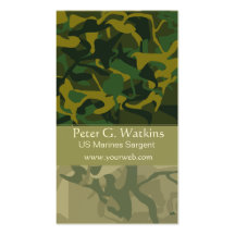 Vert d'Environtmentalist de région sauvage de camo Modèle De Carte De Visite