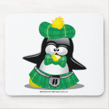Vert écossais de pingouin tapis de souris