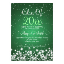 Vert élégant d'étincelle d'hiver de fête de remise invitations personnalisées