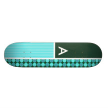 Vert et pois de turquoise plateaux de skateboards customisés