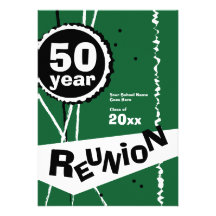 Vert invitation de la Réunion de classe de 50 ans