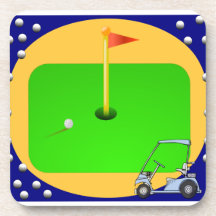 Vert jouant au golf sous-bock
