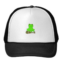 Vert mignon de grenouilles casquettes