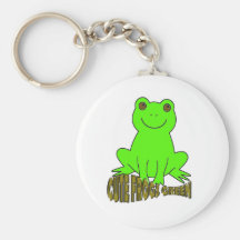 Vert mignon de grenouilles porte-clefs
