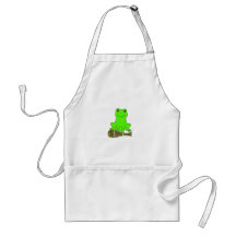 Vert mignon de grenouilles tablier