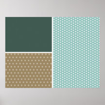 Vert moderne et point de polka de Brown Poster