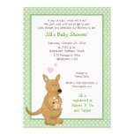 Vert neutre d'invitation de baby shower de kangour invitations