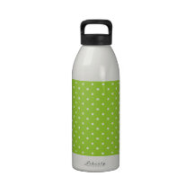 Vert pomme, point de polka bouteilles d'eau réutilisables