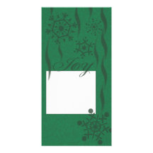 Vert sur les flocons de neige verts photocartes personnalisées