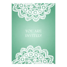 Vert vintage de menthe de dentelle de douche nupti faire-part