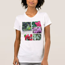 vert vivant, feuille et fleurs t-shirt