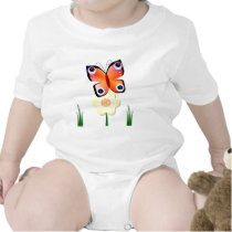 Vêtements de bébé de papillon de paon t-shirts
