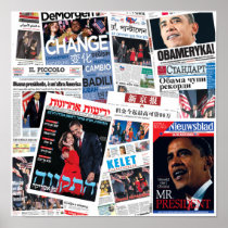 Victoire d'Obama autour de l'affiche du monde