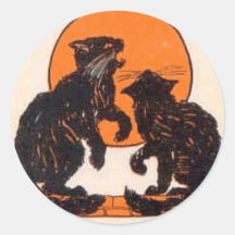 Victoriaans Kaart 027 van Halloween Ronde Sticker