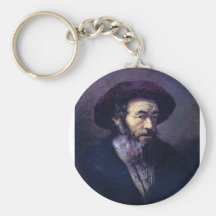 Vieil homme avec un casquette de fourrure par Remb Porte-clefs