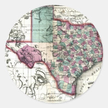 Vieille carte 1866 du Texas Adhésifs