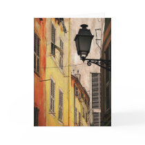 Vieille carte de voeux de la Provence de rue de vi