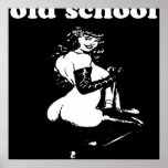 Vieille école de rétro danseuse sexy de pin-up fra affiche