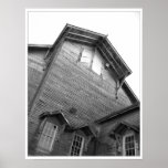 Vieille photographie de grange de moulin affiches