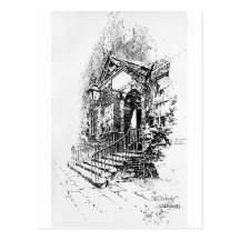 Vieille porte, cour d'agneau carte postale