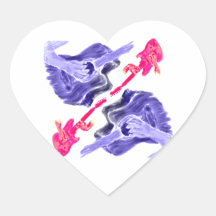 Vier akoestische gitaarontwerp, roze en blauwe ver sticker