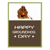 Vier het Briefkaart van de Dag Groundhog Wenskaarten